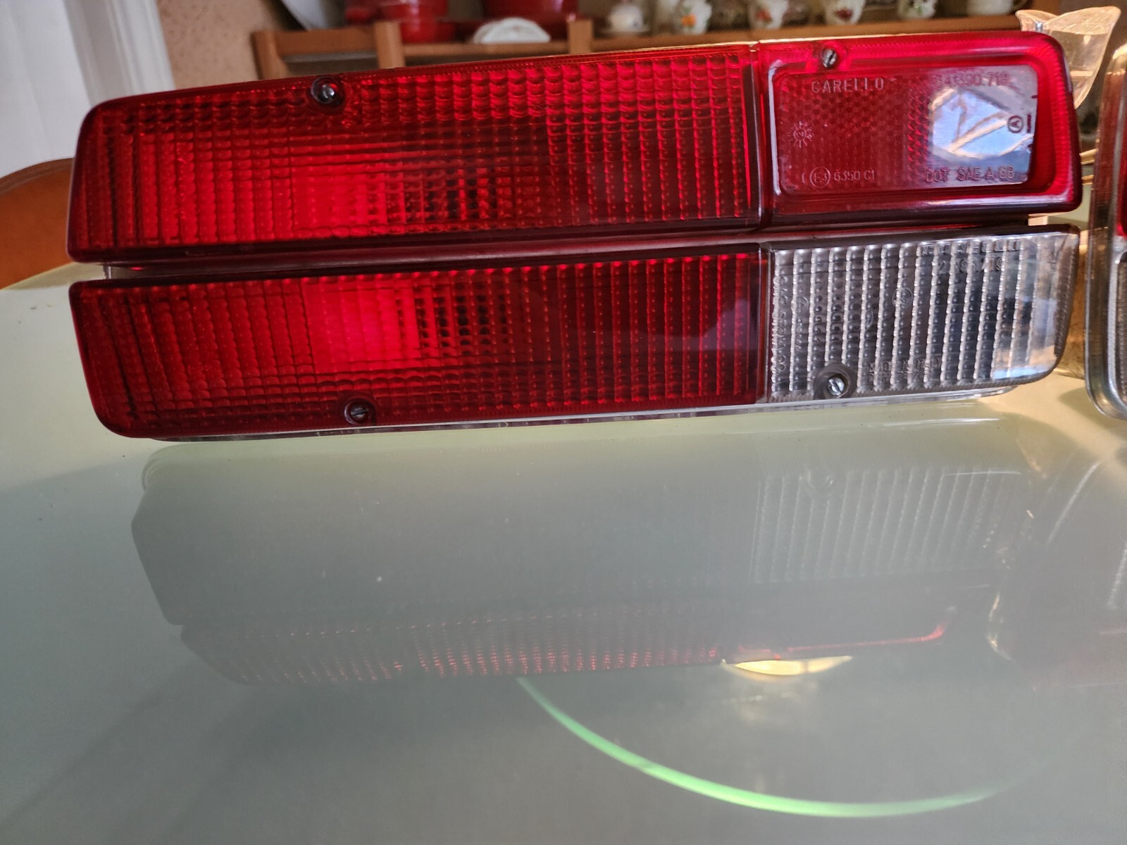 Tail lights assembly and lens,pair, Lamborghini Espada, De Tomaso, Fiat 124, etc