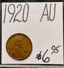 1920 LINCOLN WHEAT CENT PENNY (AU) ABOUT UNCIRCULATED CONDITION. ENN COINS