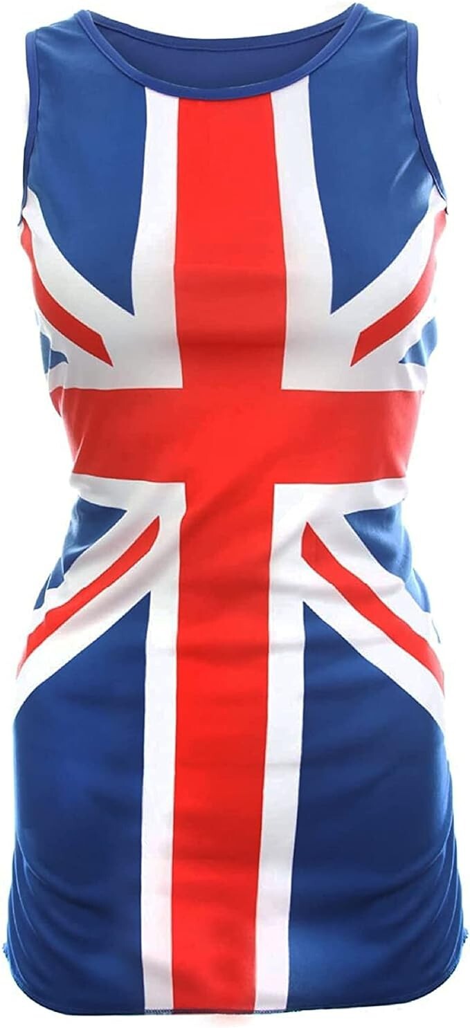Abito da Donna Union Jack Bandiera Inghilterra UK - 1990s Icon Vestito Costume