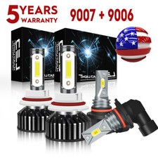 For Ford Excursion 2000-2004 COB LED Headlight Hi/Lo Fog Light 4 Bulbs Combo kit