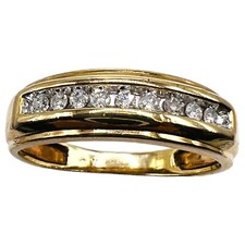 .25ct Natural Diamond 10k Yellow Gold Wedding Men's Band Ring 3 Grams Size 8.5