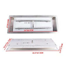 Fire Pit Pan Stainless Steel Fire Pit Burner Kit Drop-in for Indoor/Outdoor Use