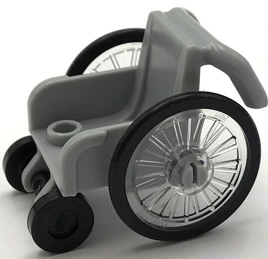 Lego New Light Bluish Gray Minifigure Utensil Wheelchair Seat and Wheels Part
