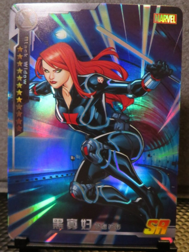 Black Widow Avengers Collectible Marvel Super Rare Holo Card NM CCG Camon SR - Afbeelding 1 van 5