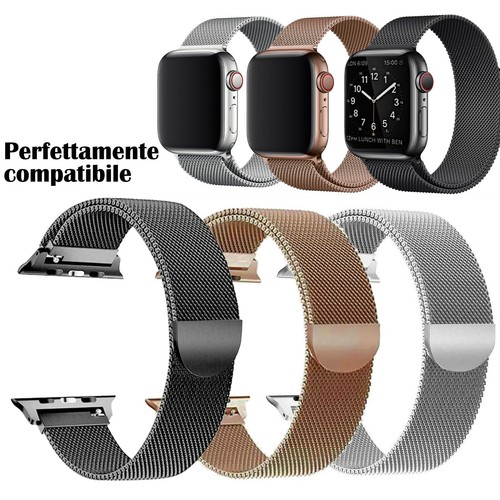 CINTURINO MAGLIA MILANESE ACCIAIO INOX PER APPLE WATCH series 1 2 3 4 5 6 7  SE | eBay