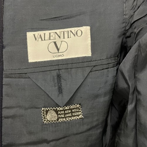 Valentino Uomo Italy Mens Size 41 R Wool Jacket Sport Coat Navy Striped FLAWS! - Picture 8 of 10