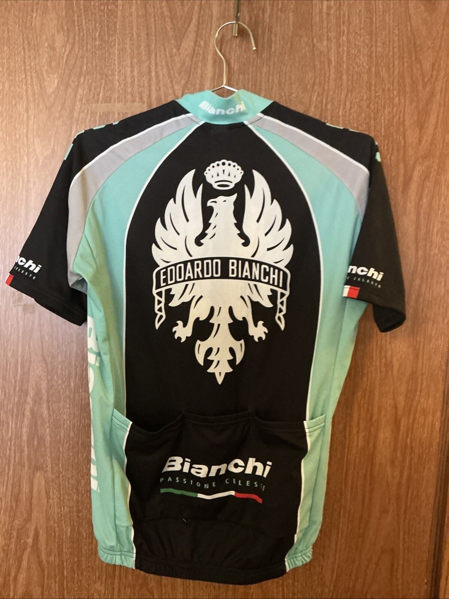 Road Jersey Small Bike Bianchi Original Italy Celeste Eduardo