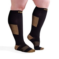 Copper Compression Socks Women Knee High Easy On Wide Calf-Compression Socks ...