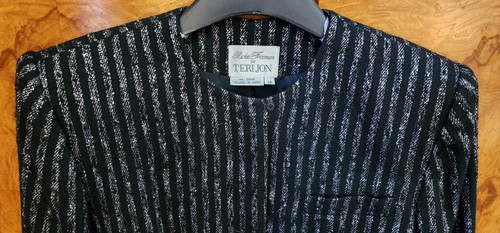 RICKIE FREEMAN FOR TERRI JON STRIPED WOOL BLAZER JACKET ~ 12 - Picture 3 of 5
