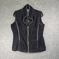 Woolrich Kinsdale Zip Up Corduroy Vest, Cotton, Black, Size Large