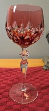 AJKA Bohemian Cut-to-Clear Crystal Wine Glass – Ruby Overlay