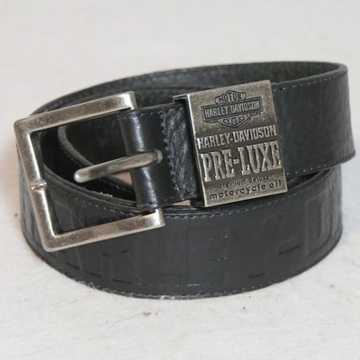 Harley-Davidson Men Belt 40 Black Pre-Luxe Leather Biker Americana Heritage Moto