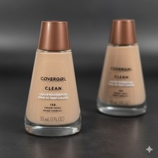 LOT 2 Covergirl Clean Liquid Foundation 150 Creamy Beige Normal Skin Sealed
