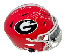 Brock Bowers Signed Georgia Mid-Size Helmet w/ Insc Beckett COA