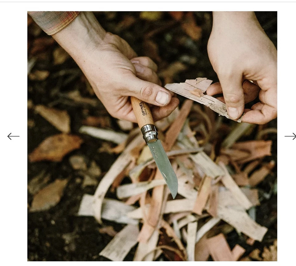 Opinel Nº Cuchillo plegable de hoja de acero inoxidable de 8 3,28" con mango de madera dura Foto 3 de 4