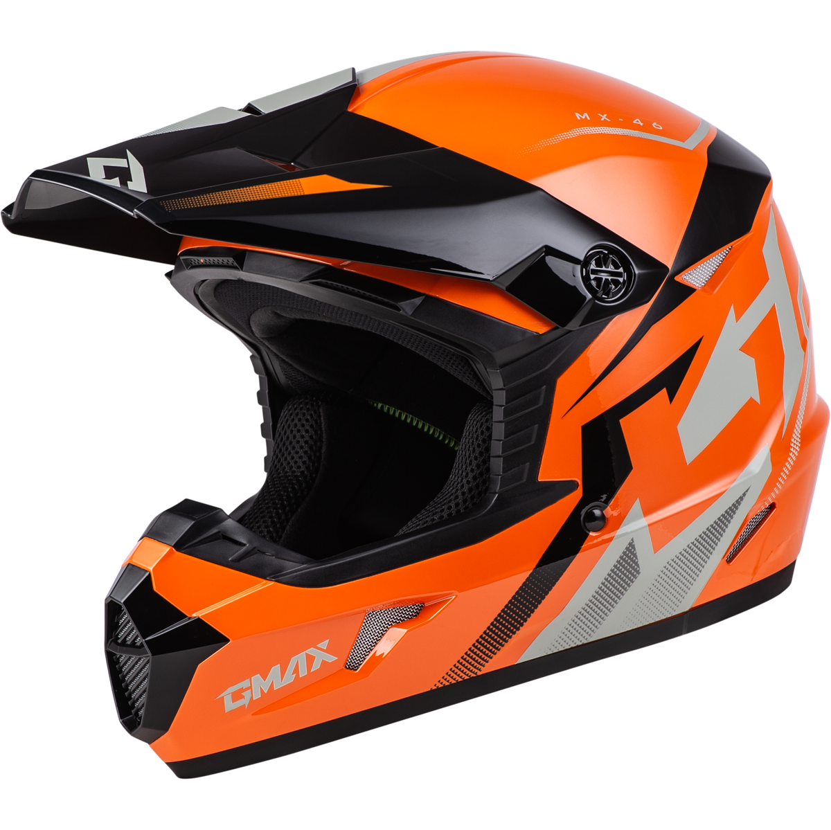 GMAX MX-46 Compound Helmet Orange/Black/Grey Large | eBay