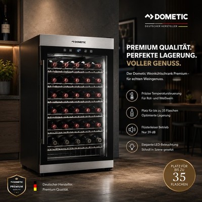 Dometic C35F Weihnkühlschrank für 35 Flaschen Weinkühler freistehend Weinschrank