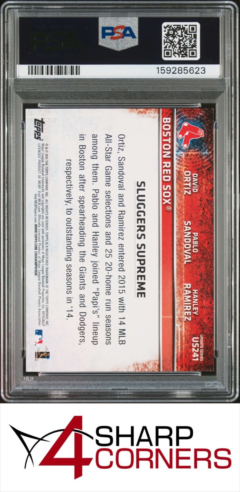 2015 TOPPS UPDATE #US241 DAVID ORTIZ RED SOX HOF PSA 10 view 2