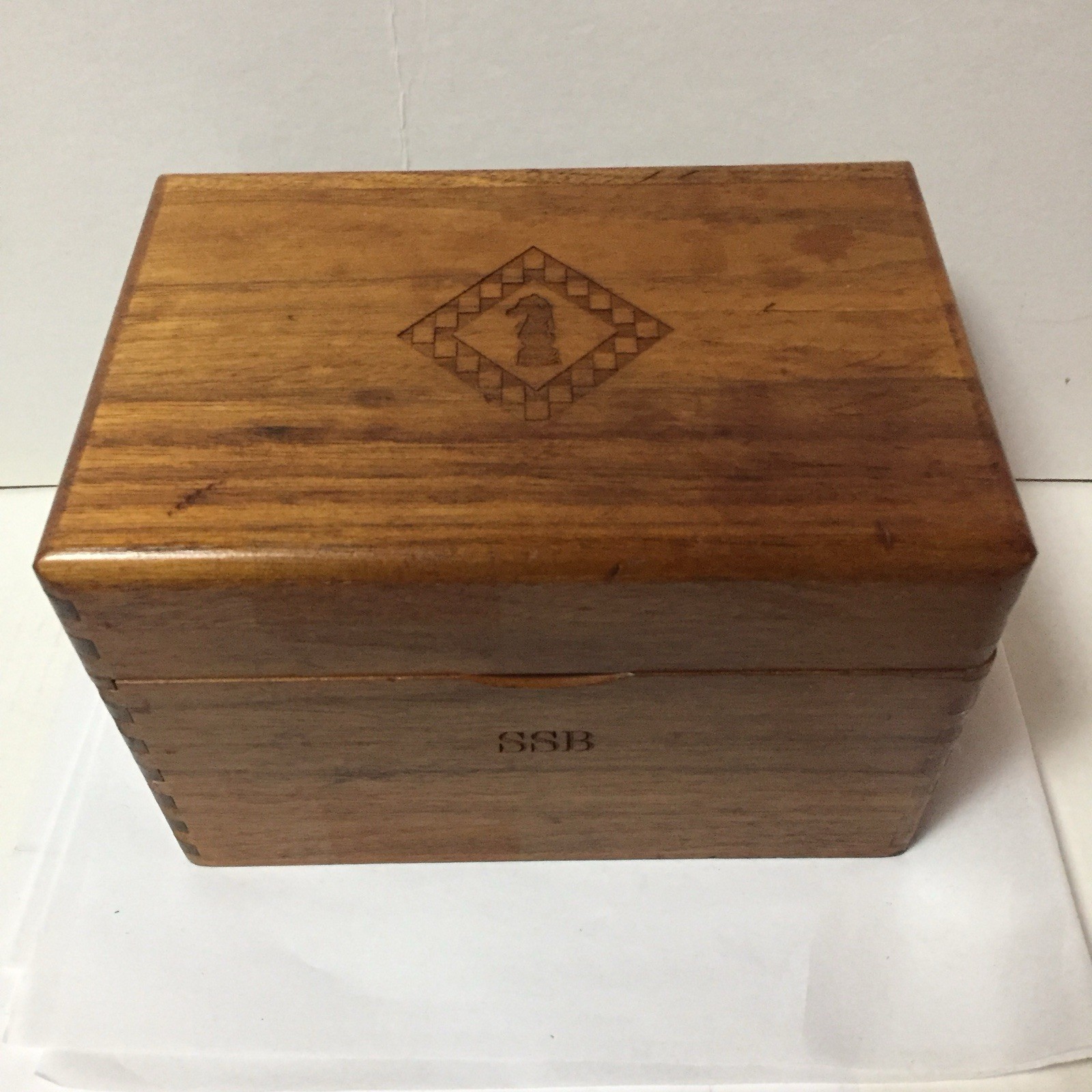 #D10 Vtg Drueke Wooden Rosewood Chess Set Pieces Boxed 3.5” King