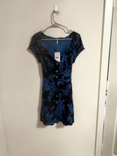 Free People Size 8 A Thing Called Love Mini Dress Floral Linen Blend New