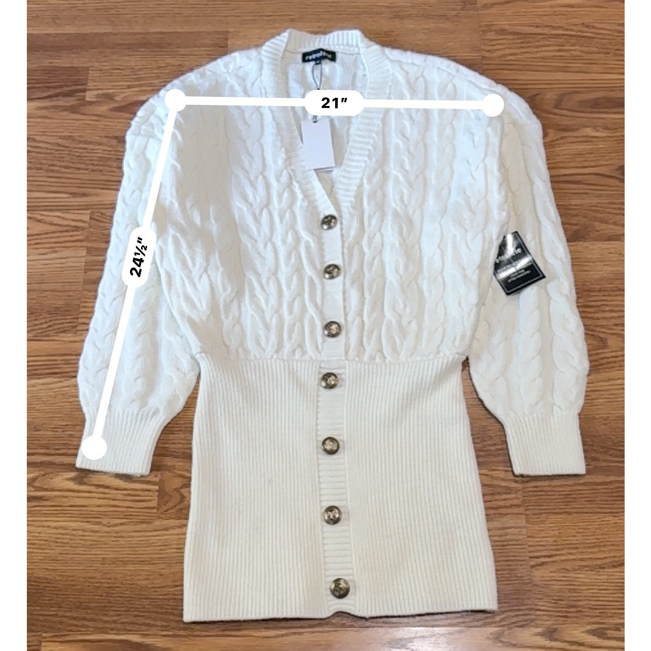 Retrofête  ivory cable knit DRESS TALA retro party size M