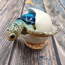 Blue Baby Sea Turtle Hatching Figure (1 turtle approx. 3+ inches) 