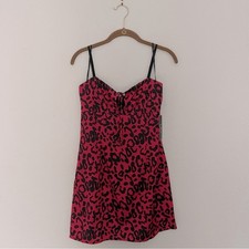 Lulu’s Satin Animal Print Slip Dress NWT