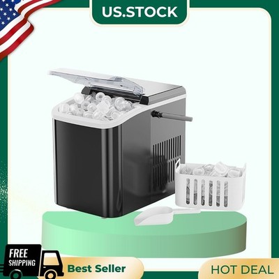 NEW Countertop Ice Maker Portable 9 Bullet Cubes 26lbs/24H Auto-Cleaning with 