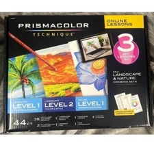 Free Shipping - NEW Prismacolor Technique Art Set w/ 3 Art Lessons in 1 Kit