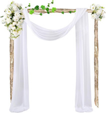 Hochzeitsbogen Stoff Querbehang Freihanddeko, 75x550cm Hochzeit Vorhang Deko Wei