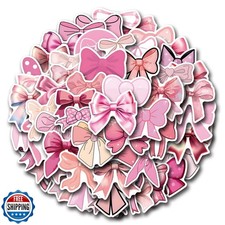 Coquette Bows Stickers Pink Bow Sticker Pack 55PCS, Kechup Cute Aesthetic Sti