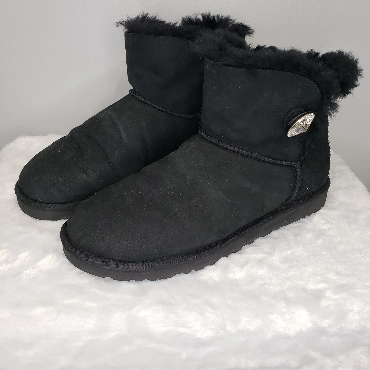 UGG Australia Bailey Button Bling Black Boots for Women for sale