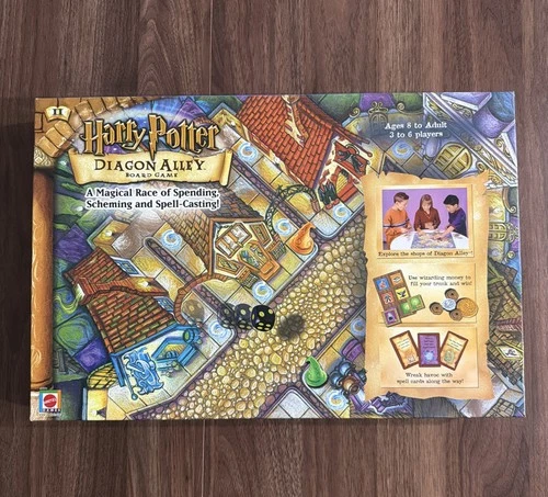 Vintage HARRY POTTER DIAGON ALLEY Board Game Mattel 2001 Magical Race Spending