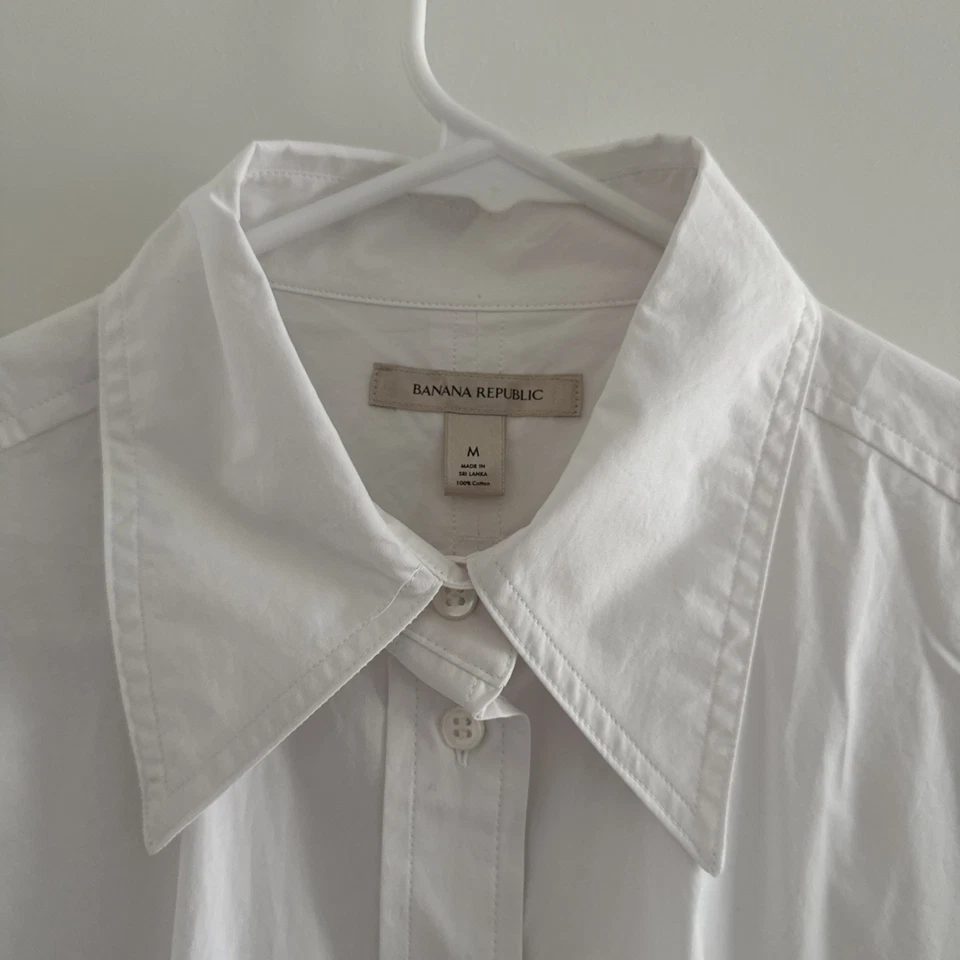 Banana Republic LA CAMISA OVERSIZE Talla M Color Blanco Abotonada 100% Algodón Foto 2 de 4