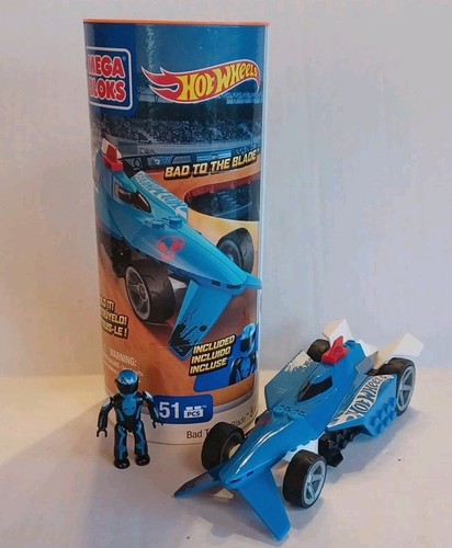 Mega Bloks Hot Wheels Building Set Bad To The Blade #91719 Car + Figure - Picture 1 of 7