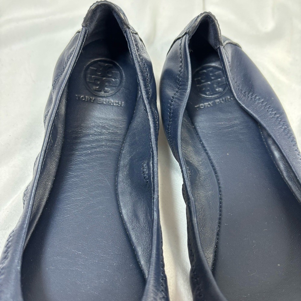Tory Burch Eddie Navy Ballet Flats Size 5.5 thumbnail 9