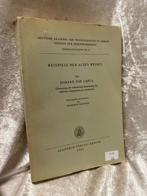 Beispiele der alten Weisen : des Johann von Capua Übersetzung der hebräischen Be