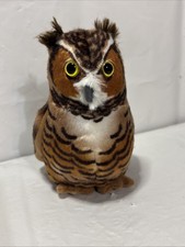 Great Horned Owl Wild Republic Audubon Bird Plush Talks Hoo Hoot. 6  Stuffed