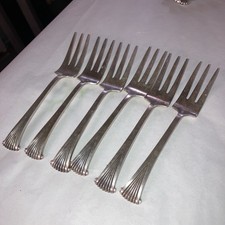 (6) Tuttle Sterling Silver Onslow Salad Forks Gerald R Ford 290.9 Grams