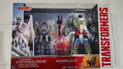 NEW Transformers Age of Extinction AOE - Silver Knight Optimus Prime & Grimlock