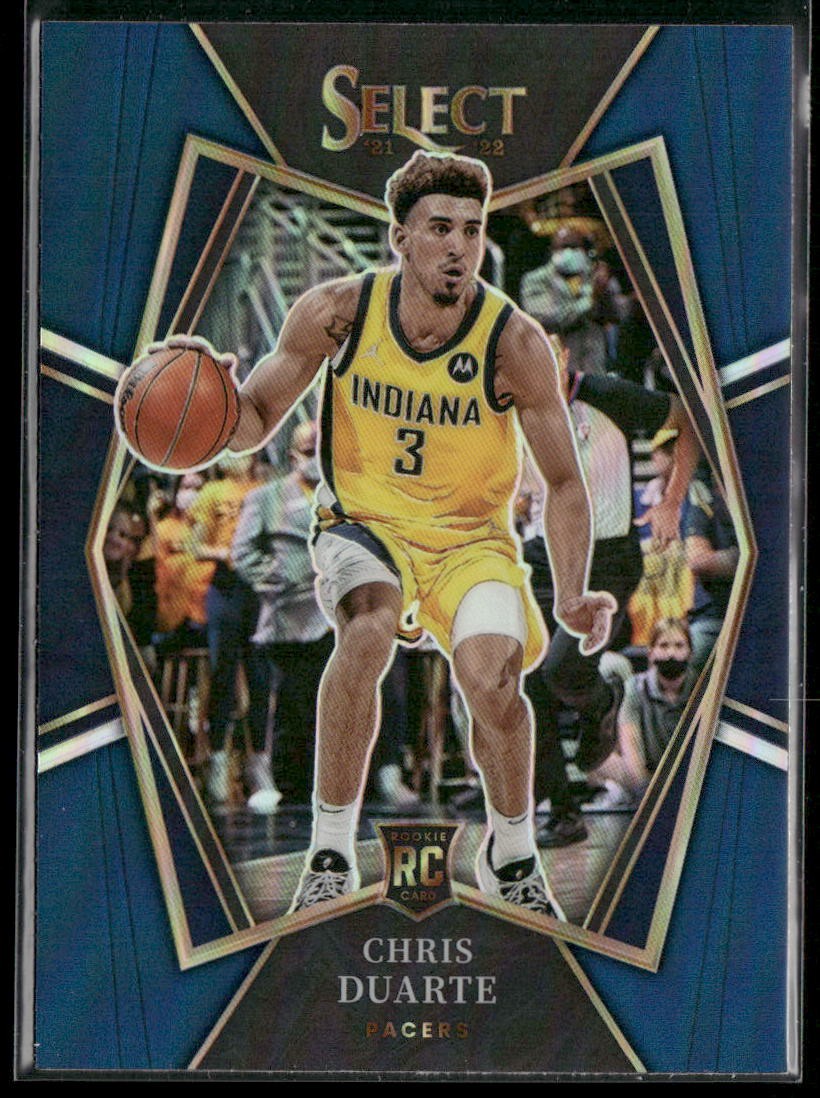 Chris Duarte 2021-22 Panini Select #146 RC Blue Prizm Indiana Pacers