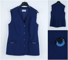 Womens Waistcoat Small Size US 6 EU 36 Blue Formal Vest