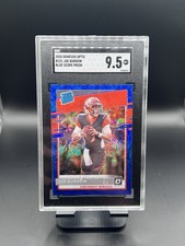 2020 Panini Donruss Optic Rated Rookies Joe Burrow #151 Blue Scope Prizm SGC 9.5
