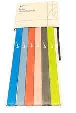 Nike Headbands 6 Solid Colors 6 Pack Skinny Non-Slip Swoosh Logo Unisex NEW W/T 