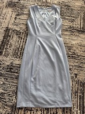 CALVIN KLEIN Women's Baby Blue Sleeveless Dress Asymmetrical Hem Office Sz 2