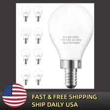 8Pack E12 Ceiling Fan Light Bulb Non-Dimmable 120V 60W Equivalent 5000K Daylight