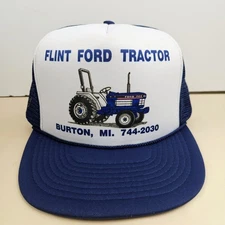 Vintage Flint FORD Tractor MI USA Trucker Hat Snapback Cap