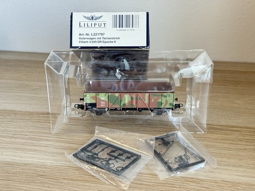 Liliput 221797 Offener Güterwagen Mit Hohen Seitenwänden Militär Spur H0 | Condition: Gebraucht