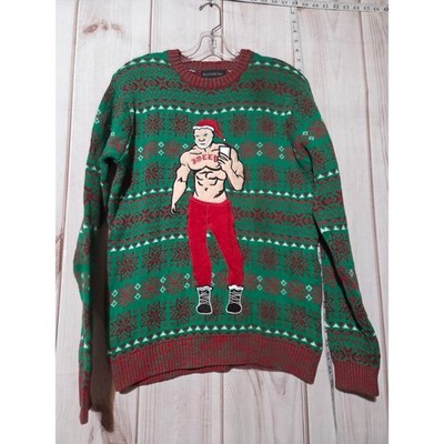 Blizzard Bay Mens Jolly Santa Selfie Ugly Christmas Sweater Red Green Size S