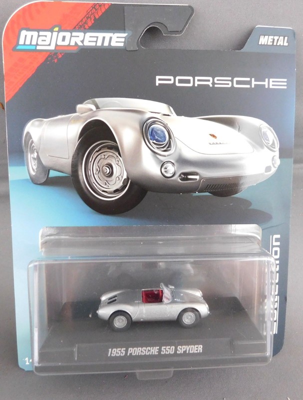 Majorette 2025 Collector Series Silver 1955 Porsche 550 Spyder 1:64 Scale